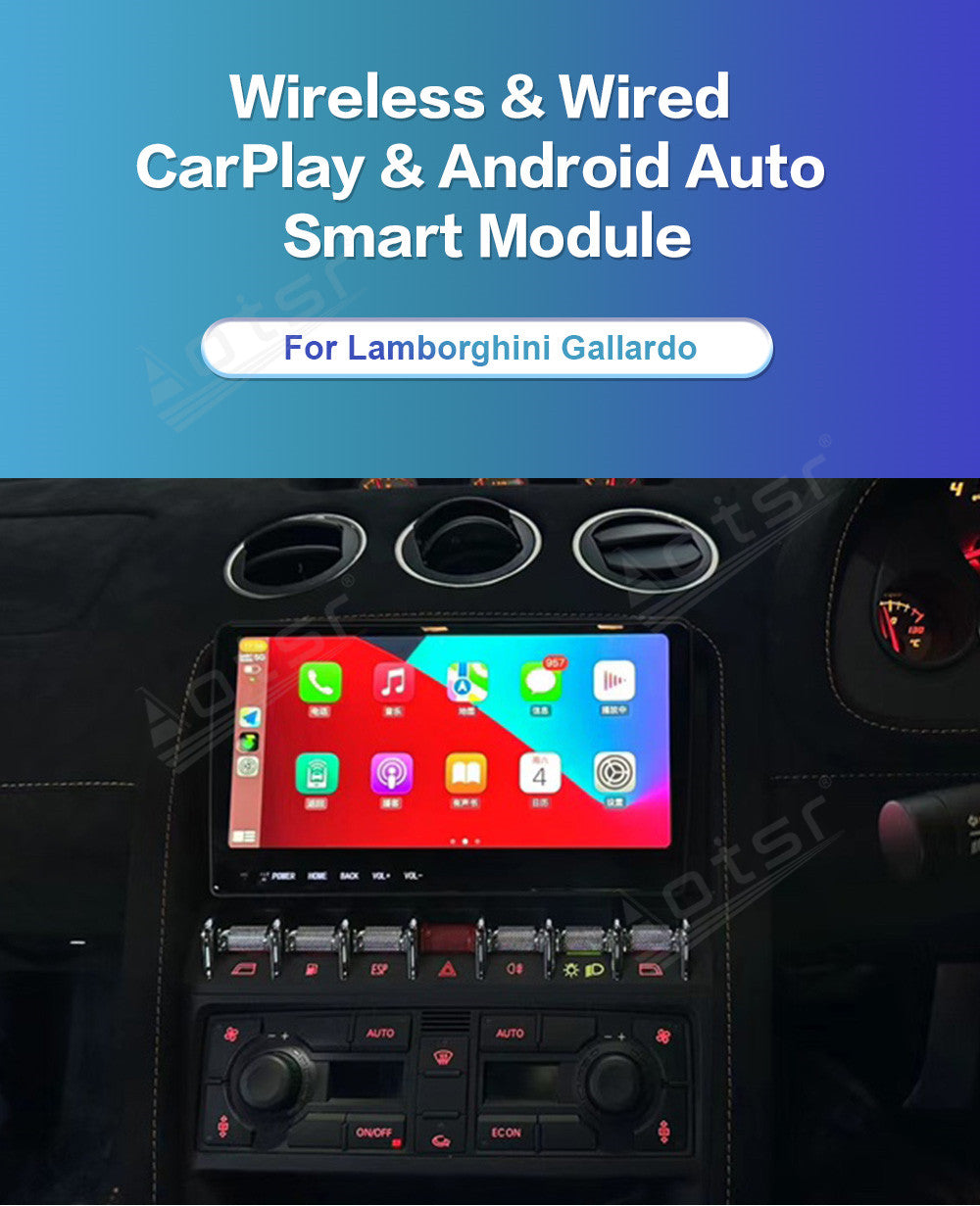 Tesla Screen For Lamborghini Gallardo Android 13.0 Car Radio Player GPS Navi Auto Stereo Multimedia Video DSP Carplay 4G SIM