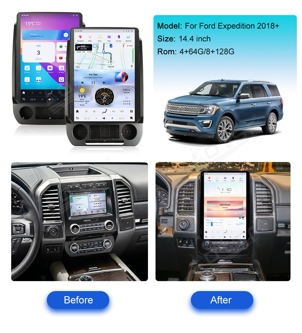 For Ford Expedition 14.4 Inch Tesla-style Carplay Screens 2018+
