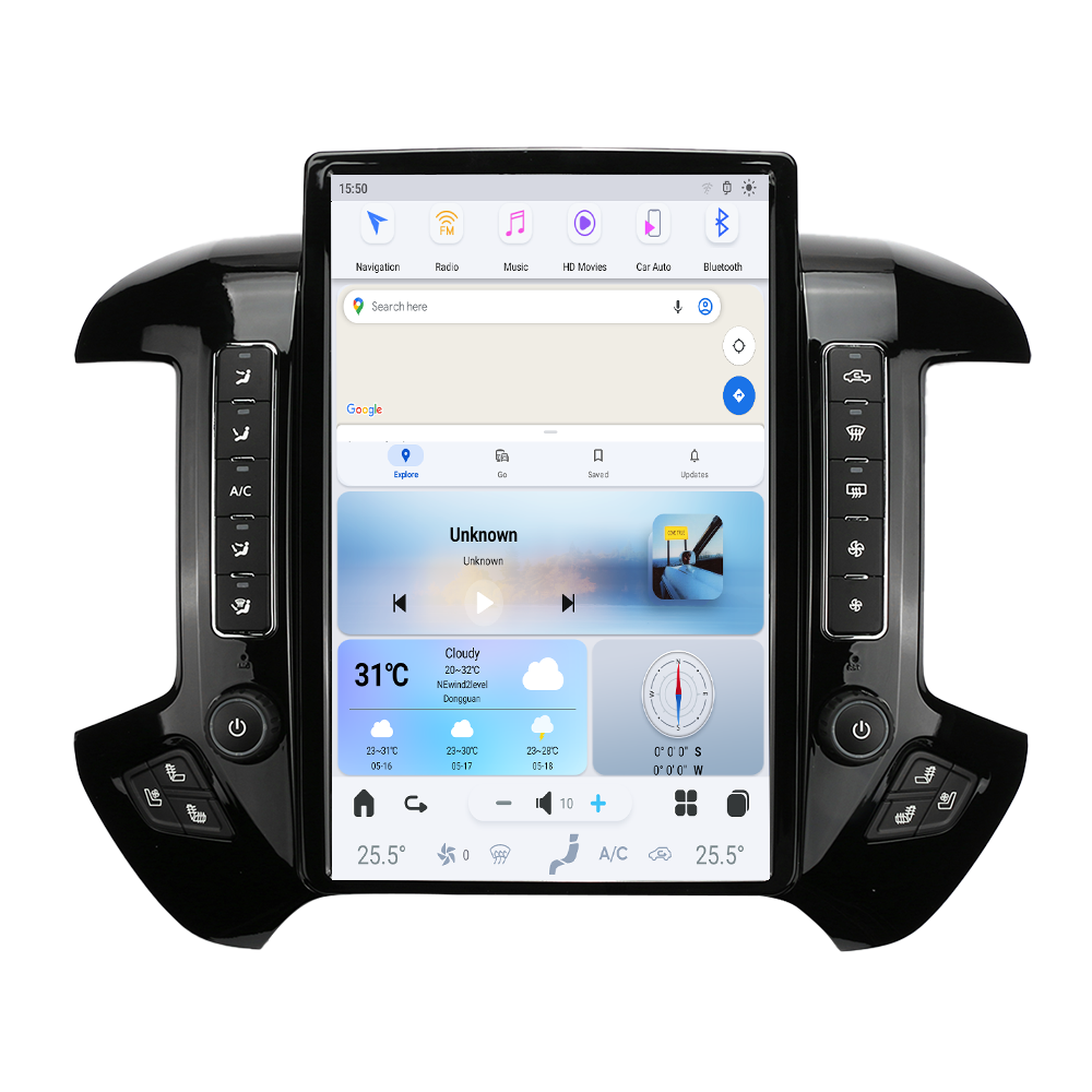 14.4 Inch Tesla Screen For Chevrolet Silverado 2014-2019 Android 13.0 Car Radio Player GPS Navi Auto Stereo Multimedia Video DSP Carplay 4G SIM