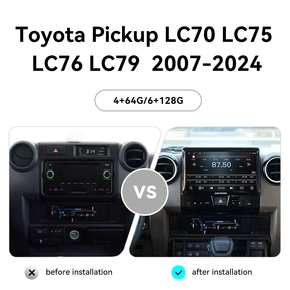 Tesla Screen For Toyota Pickup LC70 LC75 LC76 LC79 2007-2024 Android 13.0 Car Radio Player GPS Navi Auto Stereo Multimedia Video DSP Carplay 4G SIM
