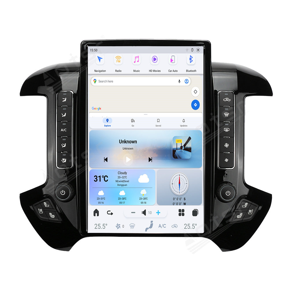 14.4 Inch Tesla Screen For Chevrolet Silverado 2014-2019 Android 13.0 Car Radio Player GPS Navi Auto Stereo Multimedia Video DSP Carplay 4G SIM