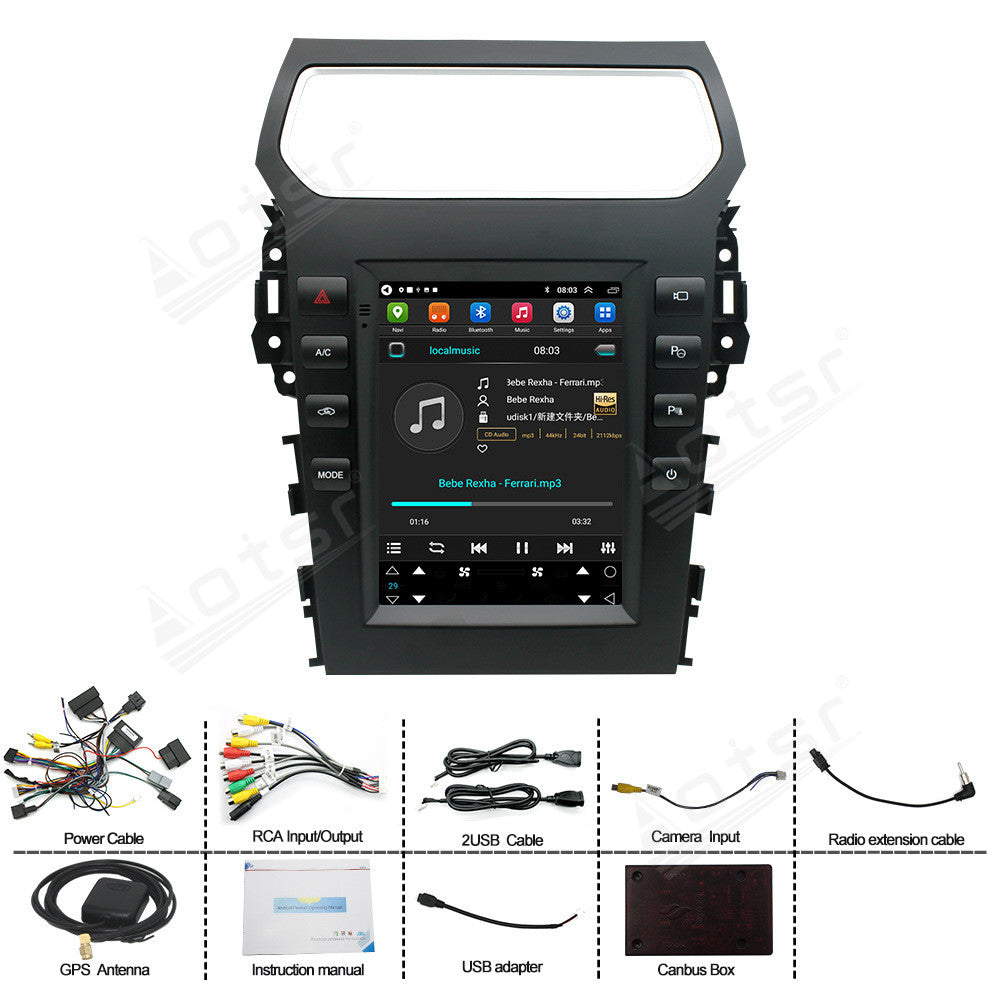 For Ford Explorer 9.7 inch Qualcomm 8 core Tesla-style Carplay Screens(2011 - 2021) DSP Car GPS Multimedia Player Radio Audio Unit