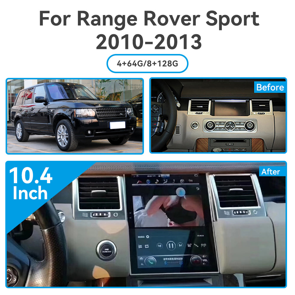 10.4 Inch Tesla Screen For Range Rover Sport 2010-2013 with wireless charging Android 13.0 Car Radio Player GPS Navi Auto Stereo Multimedia Video DSP Carplay 4G SIM
