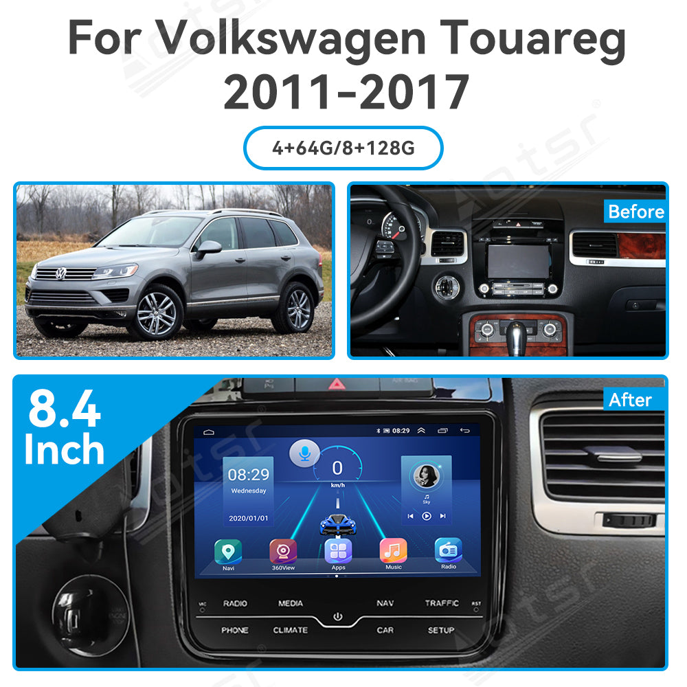 8.4 Inch Tesla Screen For Volkswagen Touareg 2011-2017 Android 13.0 Car Radio Player GPS Navi Auto Stereo Multimedia Video DSP Carplay 4G SIM
