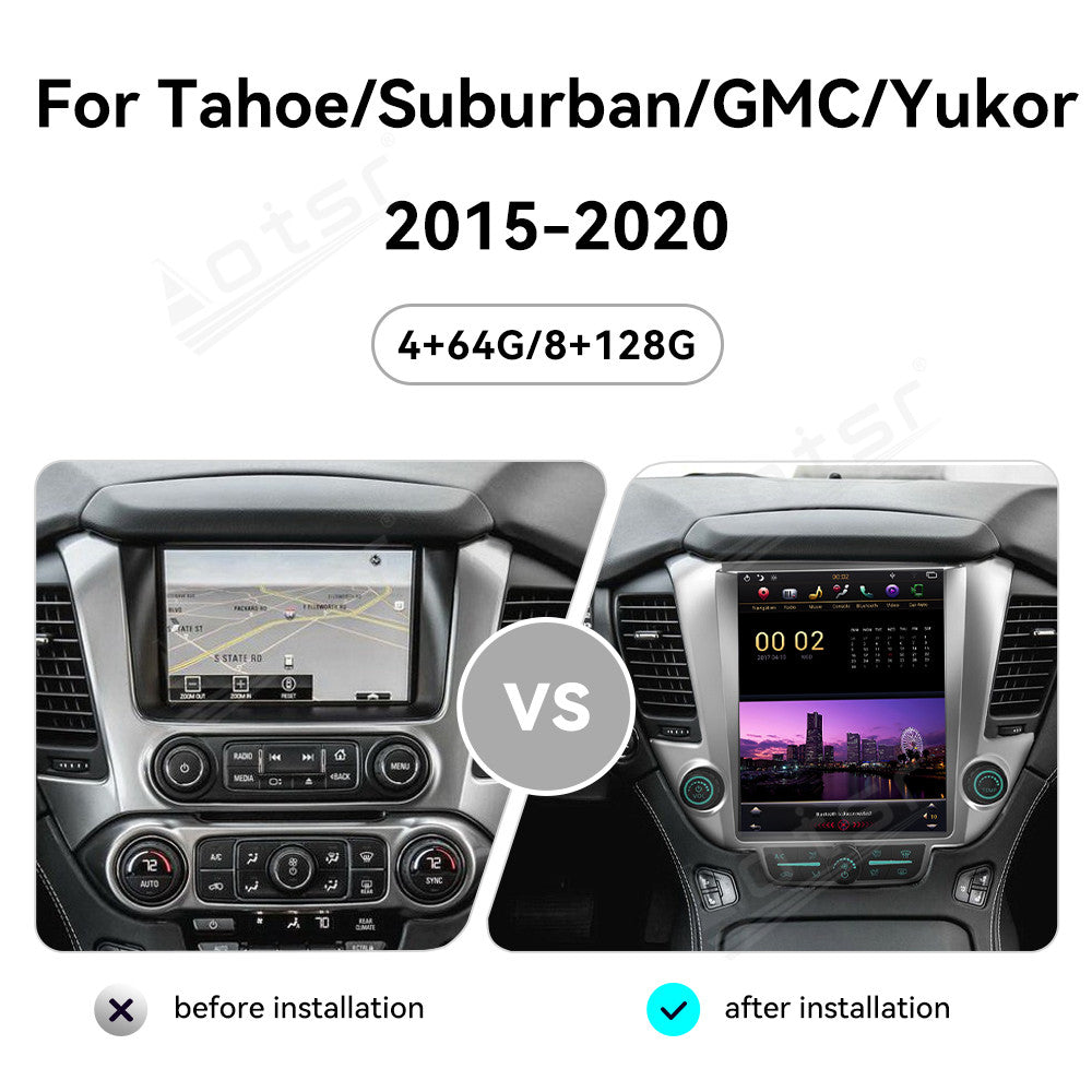 Tesla Screen For Chevrolet Suburban Tahoe GMC Yukon 2014-2020 Android 13.0 Car Radio Player GPS Navi Auto Stereo Multimedia Video DSP Carplay 4G SIM