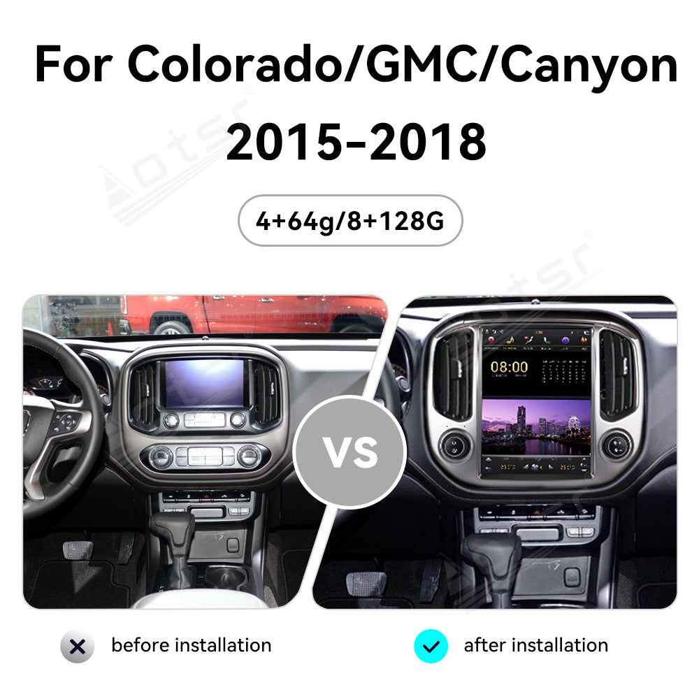 Tesla Screen For GMC Canyon Chevrolet Colorado 2015-2018 silver Android 13.0 Car Radio Player GPS Navi Auto Stereo Multimedia Video DSP Carplay 4G SIM