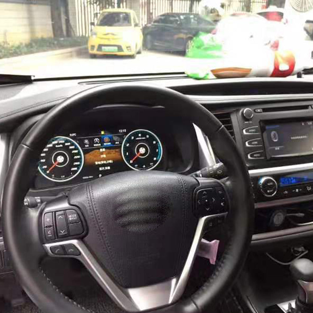 Aotsr Screen For Toyota Highlander 2015-2019 LCD Digital Cluster Virtual Cockpit Speedometer Dashboard LCD Screen Instrument Panel Part