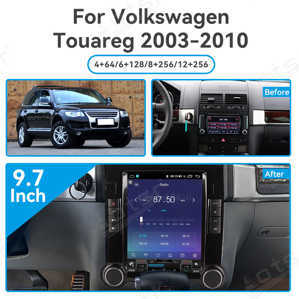 9.7 Inch Android 13.0 For Volkswagen Touareg Audio Radio Receiver Stereo Multimedia Player Head Unit