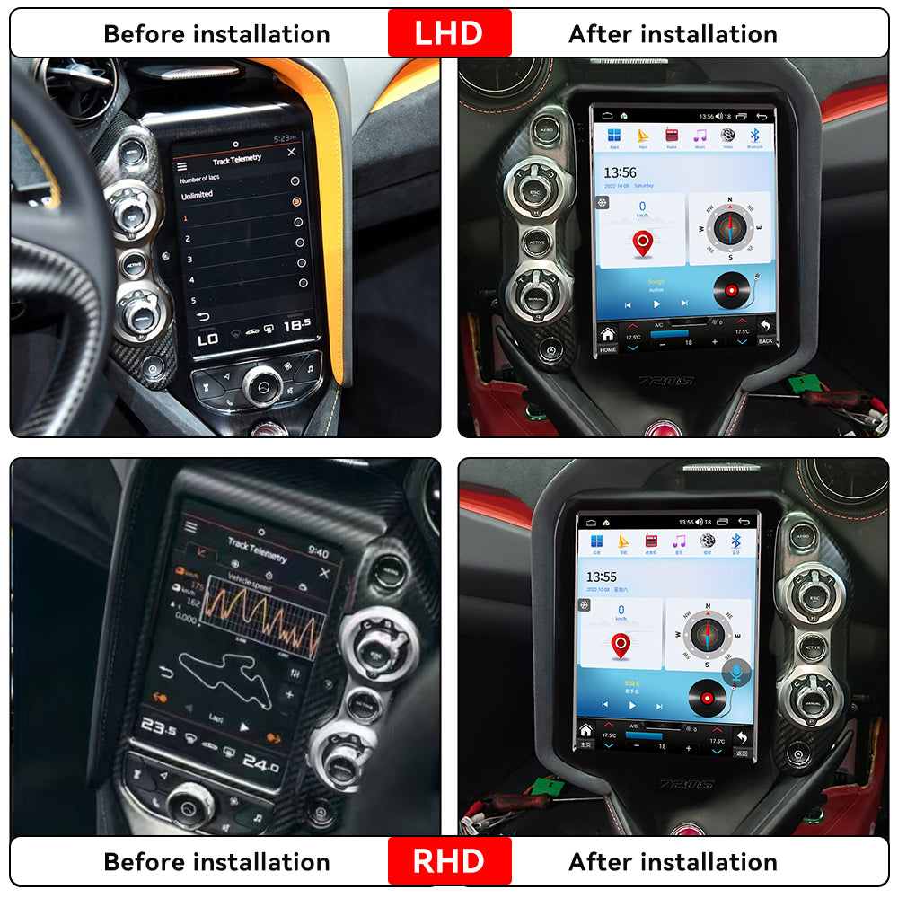 Tesla Screen For Mclaren 720S 2017-2021 Android 13.0 Car Radio Player GPS Navi Auto Stereo Multimedia Video DSP Carplay 4G SIM