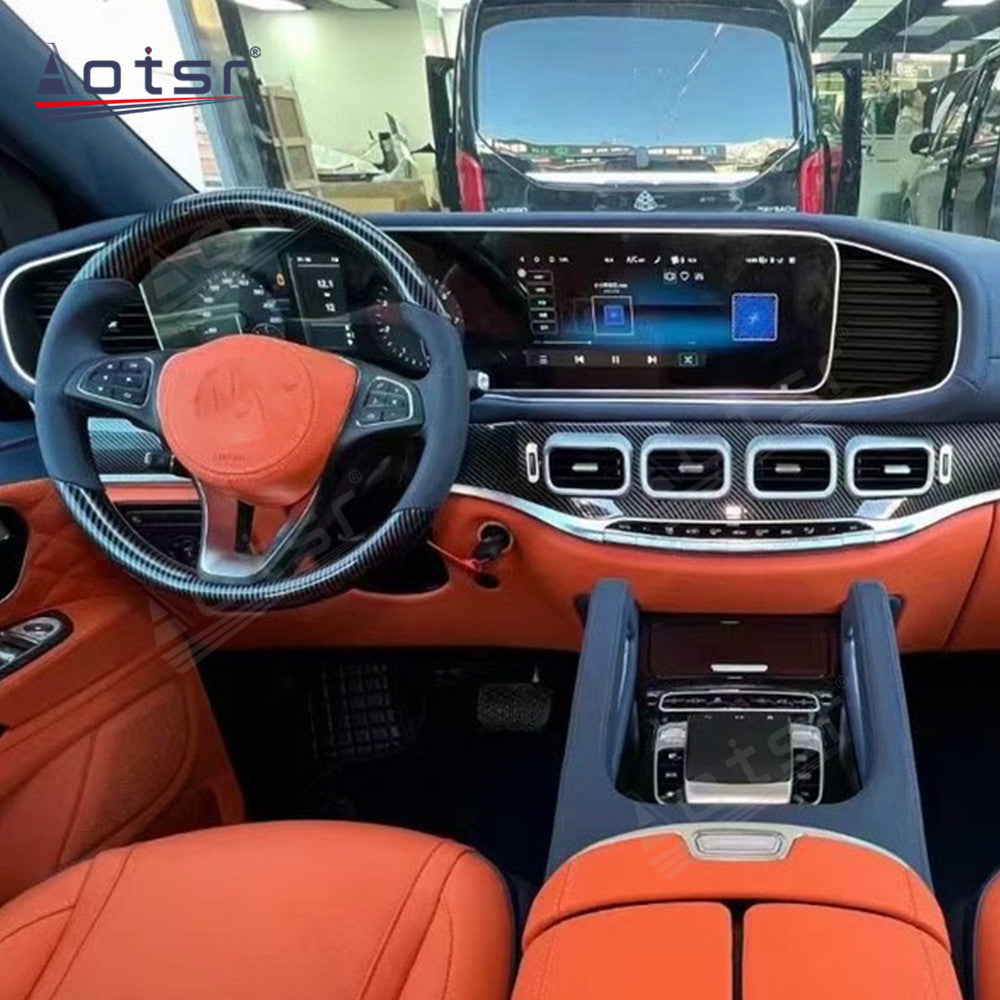 12.3 Inch Tesla Screen For Mercedes Benz Vito 2017-2023 Full Liquid Crystal Gauges Android 13.0 Car Radio Player GPS Navi Auto Stereo Multimedia Video DSP Carplay 4G SIM