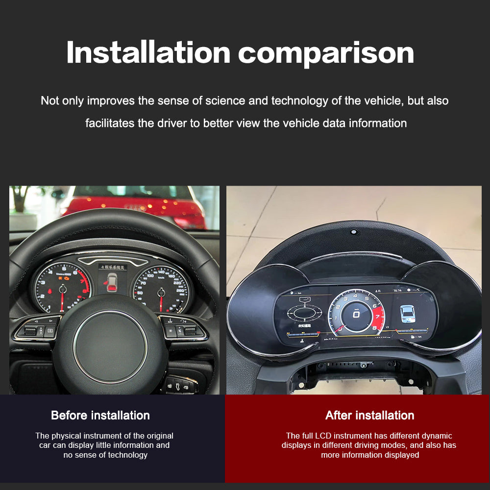 Aotsr Screen For Audi A3 2014-2020 LCD Digital Cluster Virtual Cockpit Speedometer Dashboard LCD Screen Instrument Panel Part