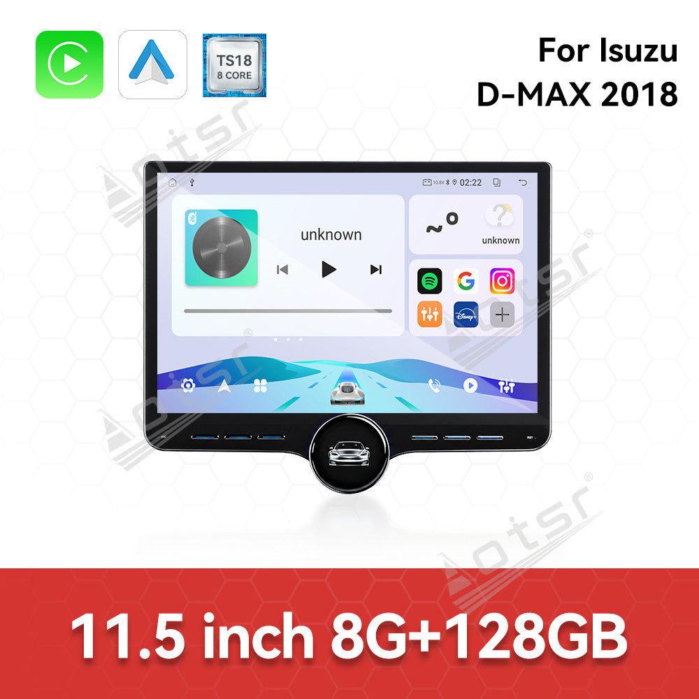 Aotsr 11.5 inch Android Car Radio for Isuzu D-MAX 2018 display touchscreen, dual DIN car audio system