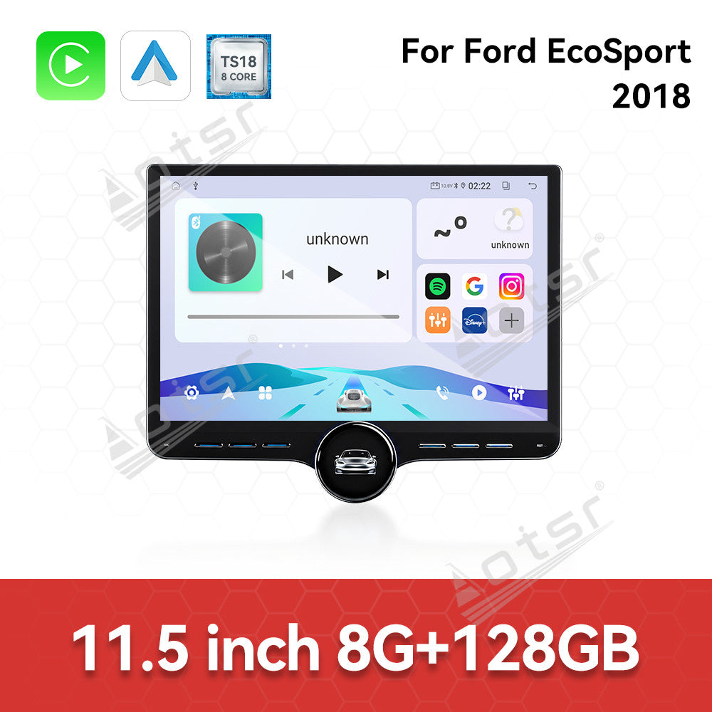 Aotsr 11.5 inch Android Car Radio For Ford EcoSport 2018 display touchscreen, dual DIN car audio system