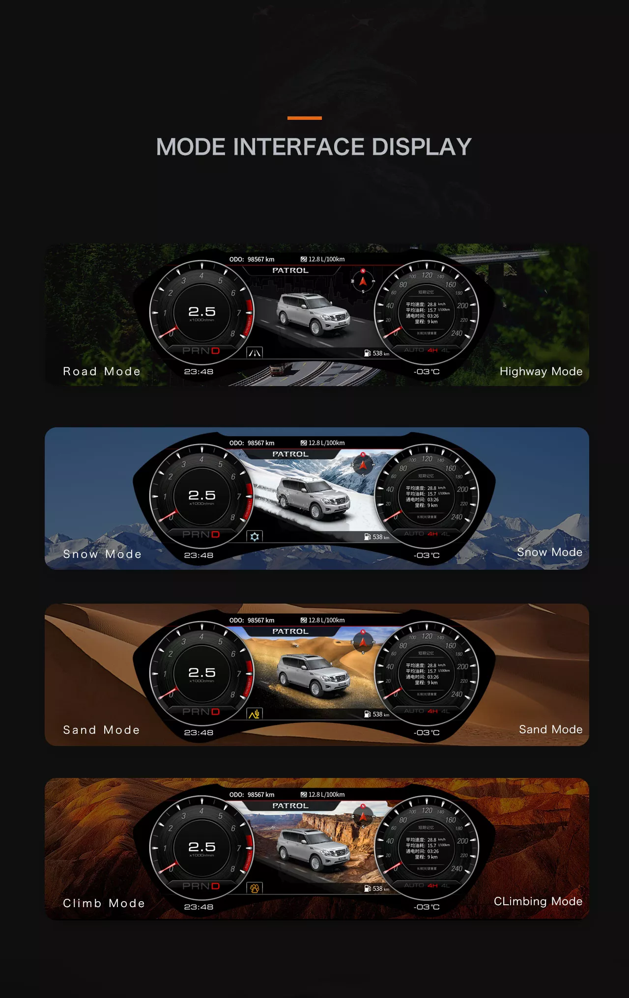 Aotsr Screen For Nissan Patrol Y62 LCD Digital Cluster Virtual Cockpit Speedometer Dashboard LCD Screen Instrument Panel Part