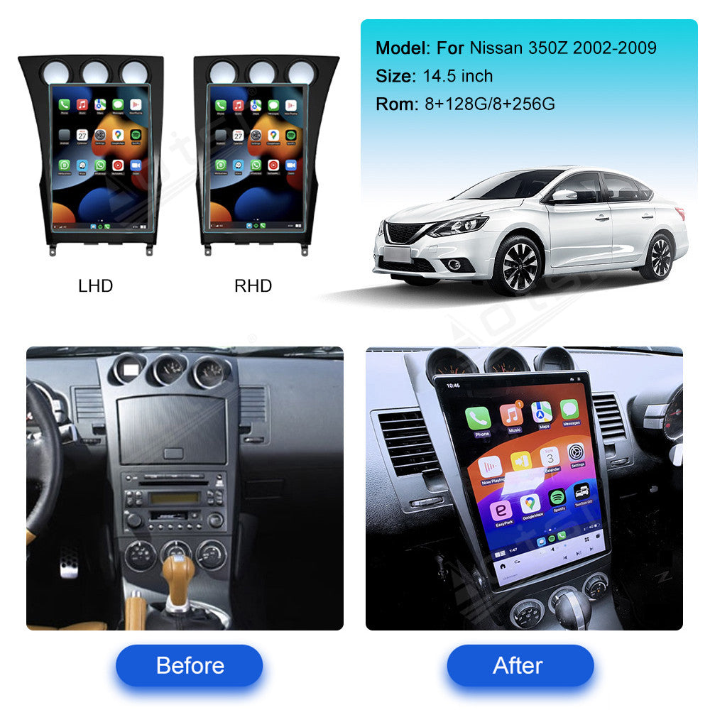 14.5 Inch Tesla Screen For Nissan 350Z 2002-2009 Android 13.0 Car Radio Player GPS Navi Auto Stereo Multimedia Video DSP Carplay 4G SIM