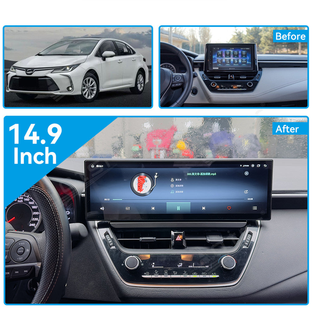 14.9 Inch Tesla Screen For Toyota Corolla Levin 2019~2021 Android 13.0 Car Radio Player GPS Navi Auto Stereo Multimedia Video DSP Carplay 4G SIM