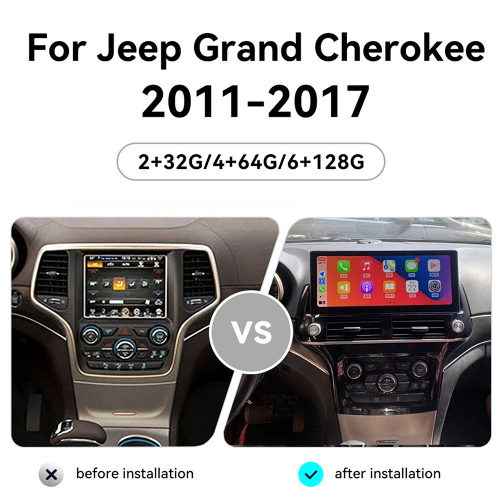 Tesla Screen For Jeep Grand Cherokee 2011-2017 Android 13.0 Car Radio Player GPS Navi Auto Stereo Multimedia Video DSP Carplay 4G SIM