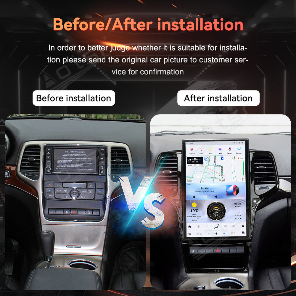 12.1 Inch Tesla Screen For Jeep Grand Cherokee 2011-2013 Android 13.0 Car Radio Player GPS Navi Auto Stereo Multimedia Video DSP Carplay 4G SIM