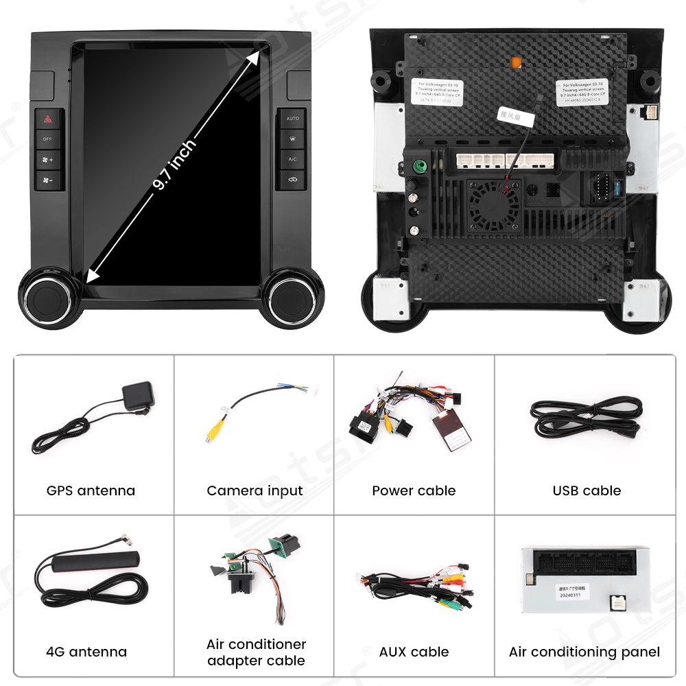 9.7 Inch Android 13.0 For Volkswagen Touareg Audio Radio Receiver Stereo Multimedia Player Head Unit