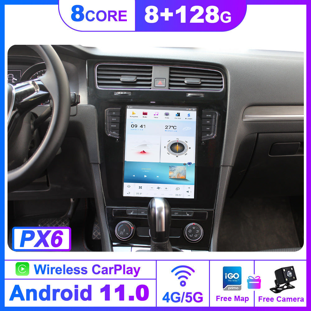 For Volkswagen Golf 7 (2013-2016) 10.4 Inch Tesla-style Carplay Screens