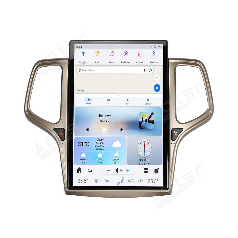 14.4 Inch Tesla Screen For Jeep Grand Cherokee 2014+ golden Android 13.0 Car Radio Player GPS Navi Auto Stereo Multimedia Video DSP Carplay 4G SIM