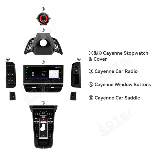 2024 Aotsr full package For Porsche Cayenne 2010-2017  Android 13.0 Car  Radio   Player  GPS Navi Auto  Stereo Multimedia Video DSP Carplay 4G SIM