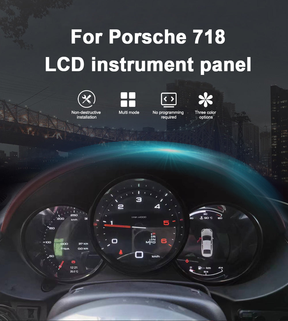 Aotsr  Screen For Porsche 718 LCD Digital Cluster  Virtual Cockpit Speedometer Dashboard LCD Screen Instrument Panel Part