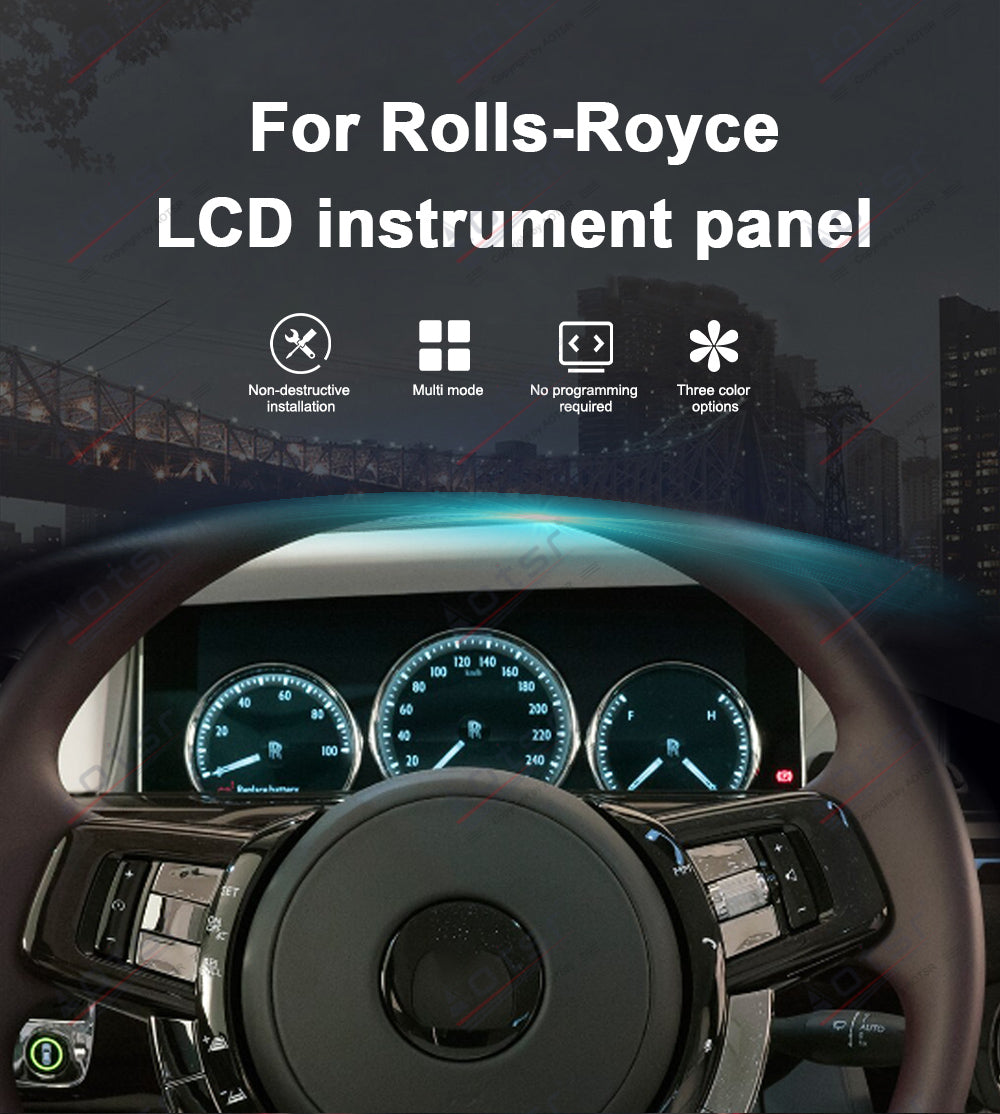 Aotsr  Screen For  Rolls-Royce LCD Digital Cluster  Virtual Cockpit Speedometer Dashboard LCD Screen Instrument Panel Part