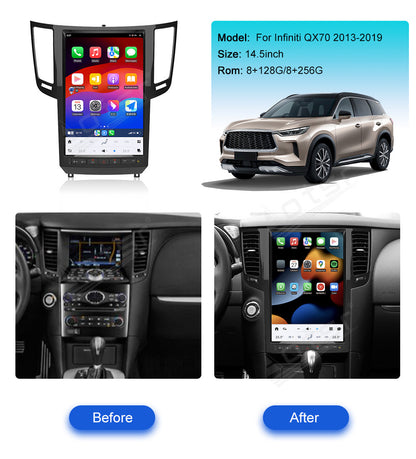 For Infiniti QX70 2013-2019 14.4 Inch Tesla-style Screen Carplay