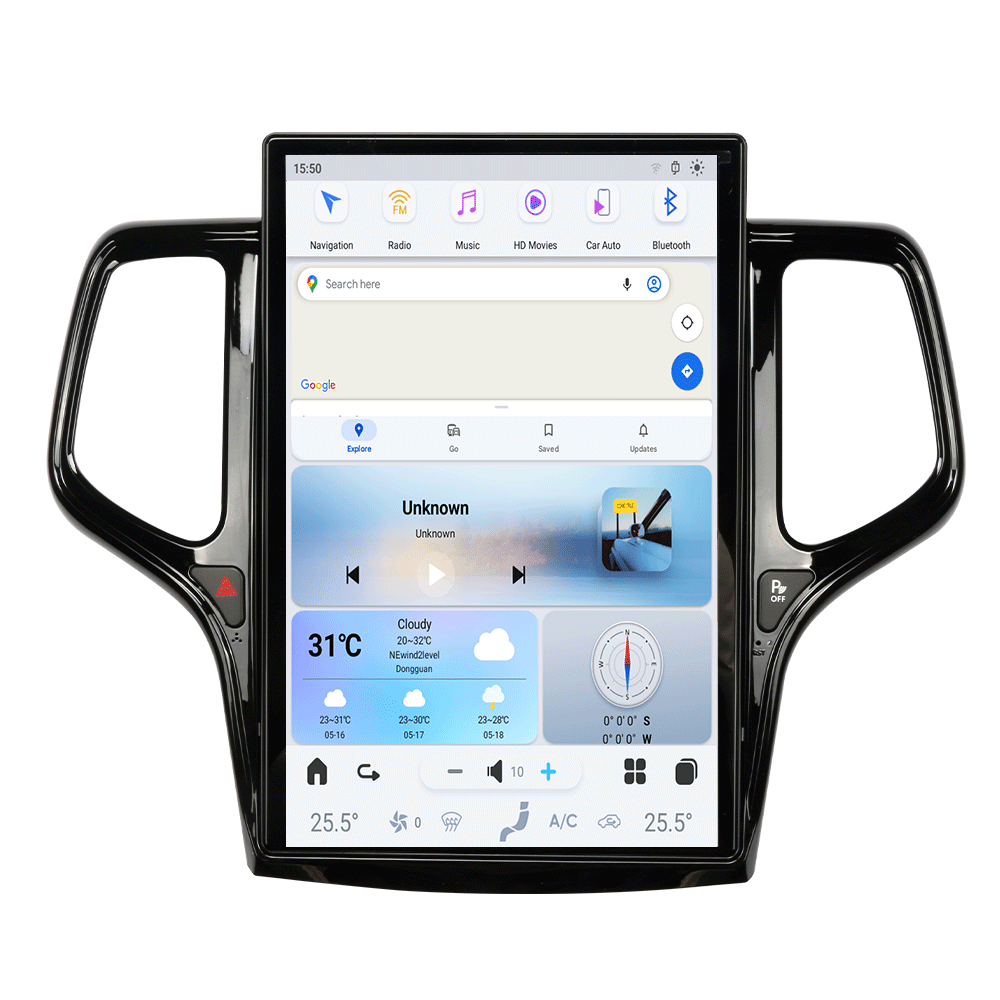 12.1 Inch Tesla Screen For  Jeep Grand Cherokee 2014+ Black Android 13.0 Car Radio Player GPS Navi Auto Stereo Multimedia Video DSP Carplay 4G SIM