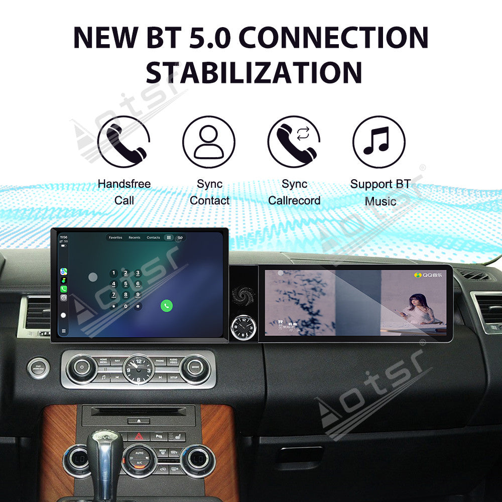 Aotsr Dual Screen 13.1 inch+12.3 inch Android 15 Carplay Car Radio for Land Range Rover Sport 2010-2013 Car GPS Navigation Multimedia