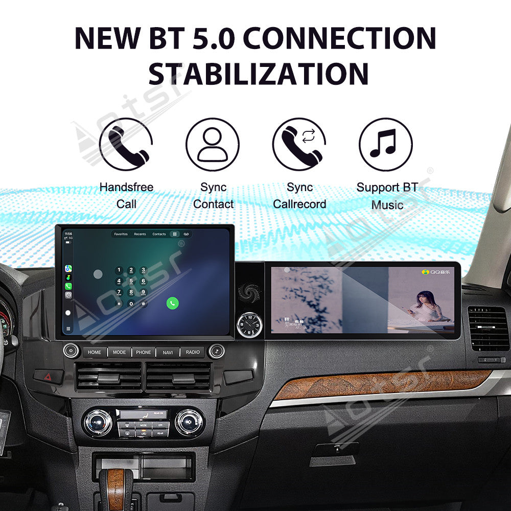 Aotsr Dual Screen 13.1 inch+12.3 inch Android 15 Carplay Car Radio for Mitsubishi Pajero 2009 Car GPS Navigation Multimedia