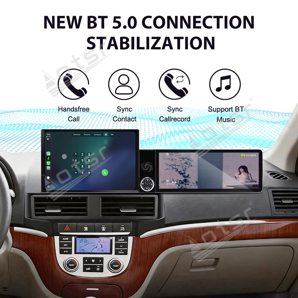 Aotsr Dual Screen 13.1 inch+12.3 inch Android 15 Carplay Car Radio for Hyundai Santa Fe 2006-2012 Car GPS Navigation Multimedia