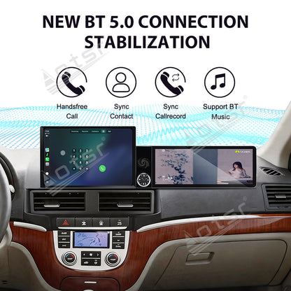 Aotsr Dual Screen 13.1 inch+12.3 inch Android 15 Carplay Car Radio for Hyundai Santa Fe 2006-2012 Car GPS Navigation Multimedia