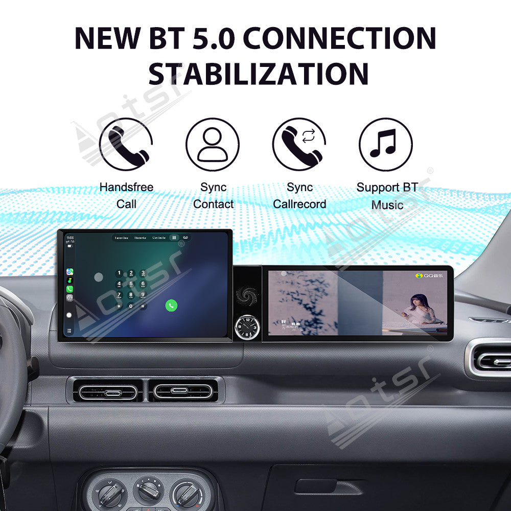 Aotsr Dual Screen 13.1 inch+12.3 inch Android 15 Carplay Car Radio for Wuling Hongguang EV 2025-2026 Car GPS Navigation Multimedia