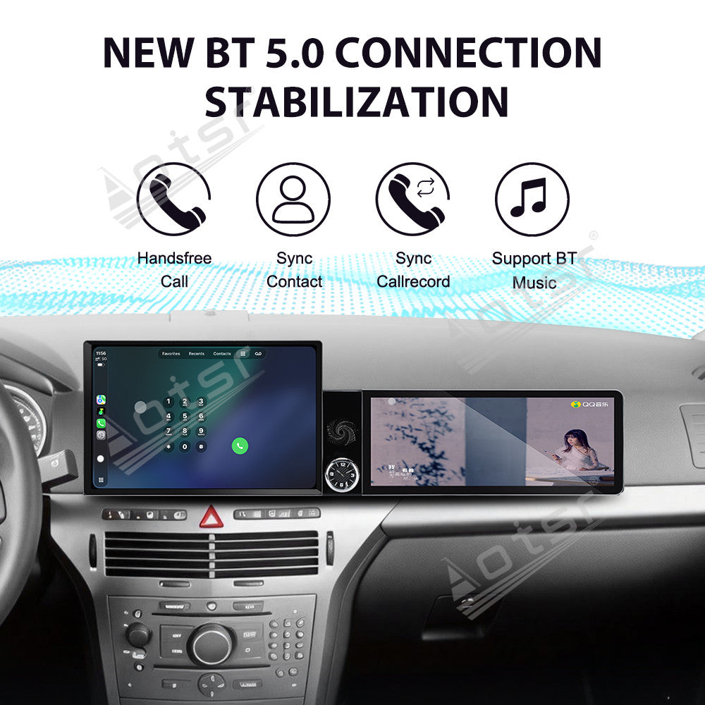 Aotsr Dual Screen 13.1 inch+12.3 inch Android 15 Carplay Car Radio for Opel Zafira/Astra 2004-2014 Car GPS Navigation Multimedia