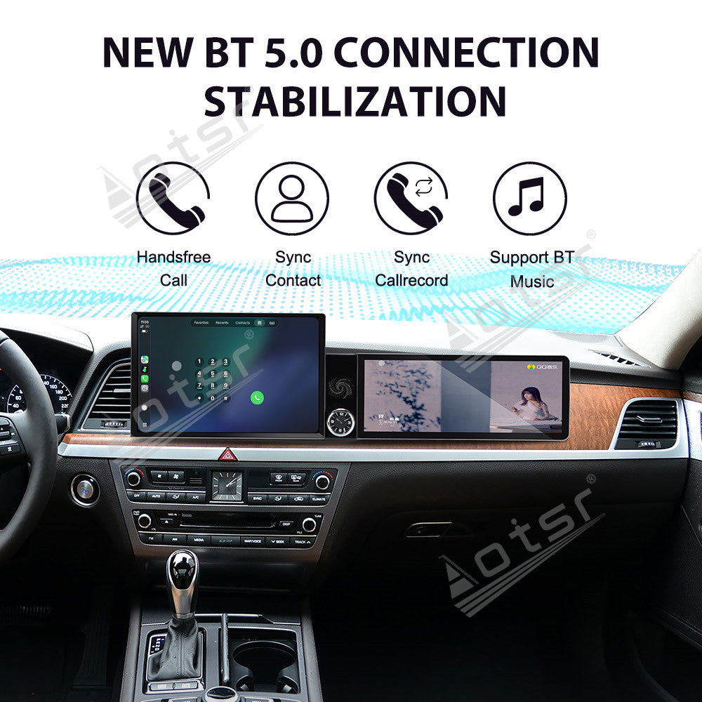 Aotsr Dual Screen 13.1 inch+12.3 inch Android 15 Carplay Car Radio for Hyundai Genesis 2013-2016 Car GPS Navigation Multimedia