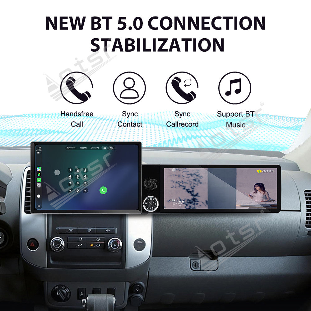 Aotsr Dual Screen 13.1 inch+12.3 inch Android 15 Carplay Car Radio for Nissan Frontier/Xterra 2009-2012 Car GPS Navigation Multimedia