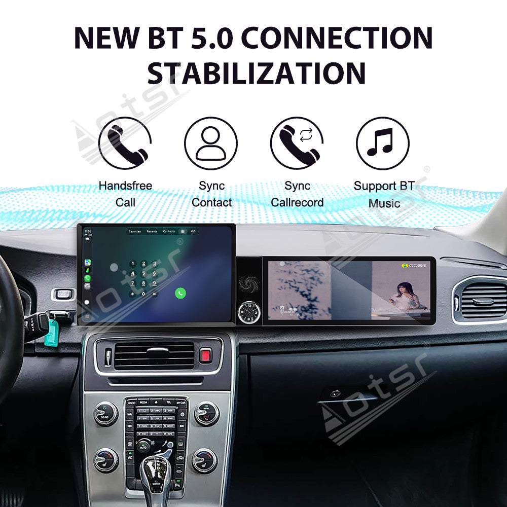 Aotsr Dual Screen 13.1 inch+12.3 inch Android 15 Carplay Car Radio for Volvo S60 2011-2019 Car GPS Navigation Multimedia