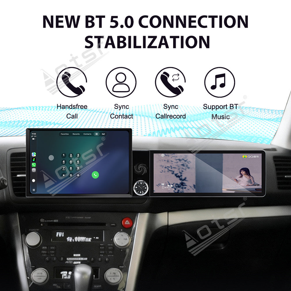 Aotsr Dual Screen 13.1 inch+12.3 inch Android 15 Carplay Car Radio for Subaru Legacy/Outback 2004-2009 Car GPS Navigation Multimedia