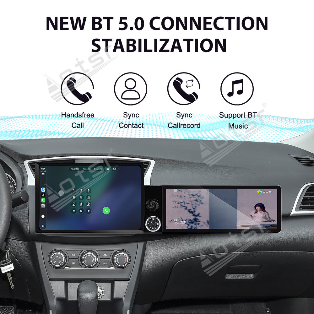 Aotsr Dual Screen 13.1 inch+12.3 inch Android 15 Carplay Car Radio for Nissan Sylphy 2020-2025 Car GPS Navigation Multimedia
