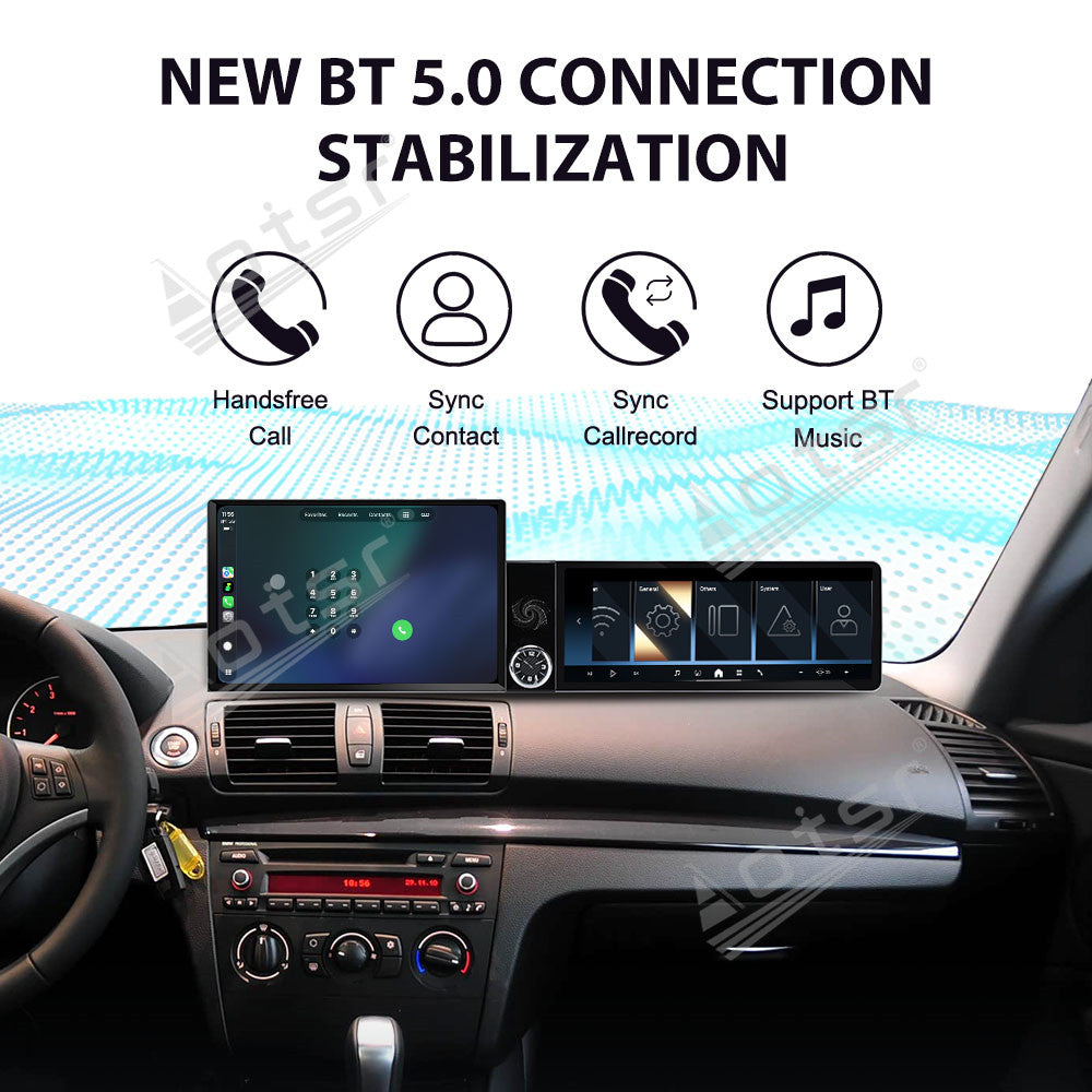 Aotsr Dual Screen 13.1 inch+12.3 inch Android 15 Carplay Car Radio for BMW 1 Series 2006-2011 Car GPS Navigation Multimedia