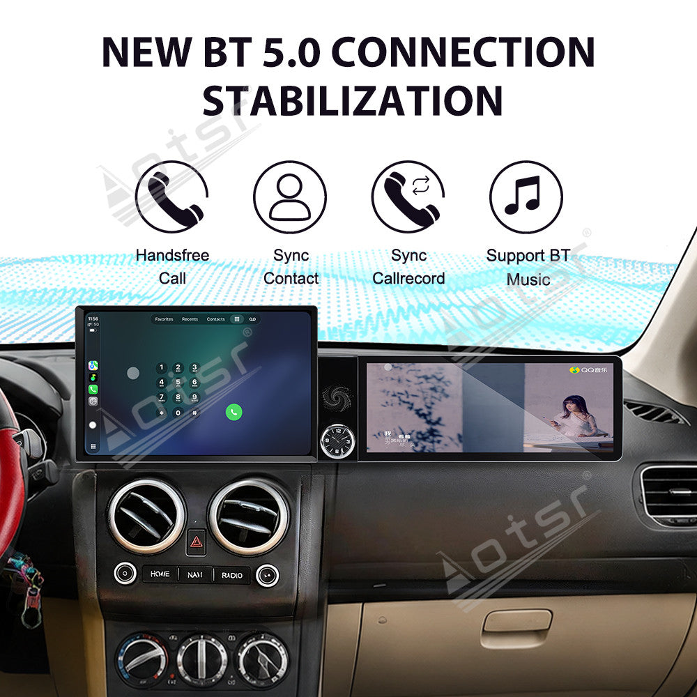 Aotsr Dual Screen 13.1 inch+12.3 inch Android 15 Carplay Car Radio for Nissan Qashqai 2008-2015 Car GPS Navigation Multimedia