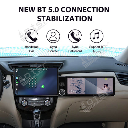 Aotsr Dual Screen 13.1 inch+12.3 inch Android 15 Carplay Car Radio for Nissan X-Trail;Nissan Qashqai 2014-2020 Car GPS Navigation Multimedia