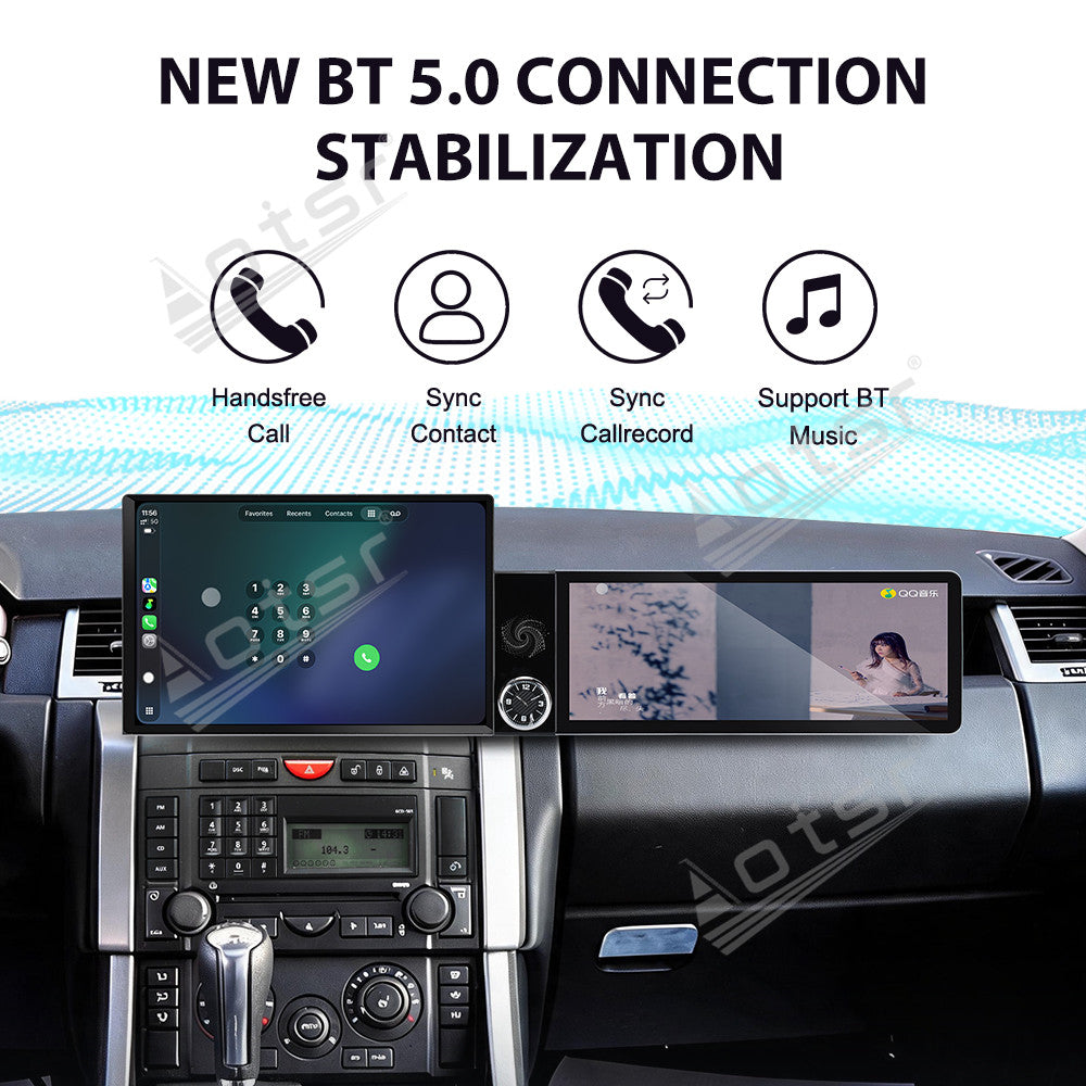 Aotsr Dual Screen 13.1 inch+12.3 inch Android 15 Carplay Car Radio for Land Rover Range Rover Sport 2005-2009 Car GPS Navigation Multimedia