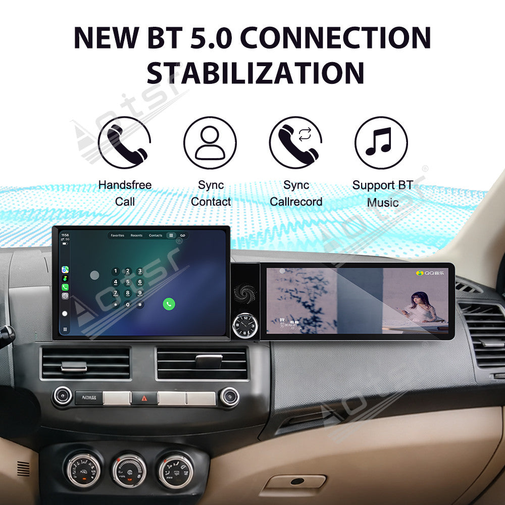 Aotsr 13.1 Inch + 12.3 Inch Android Car Navigation System for Mitsubishi Outlander 2008-2015 Wireless CarPlay GPS Multimedia Player
