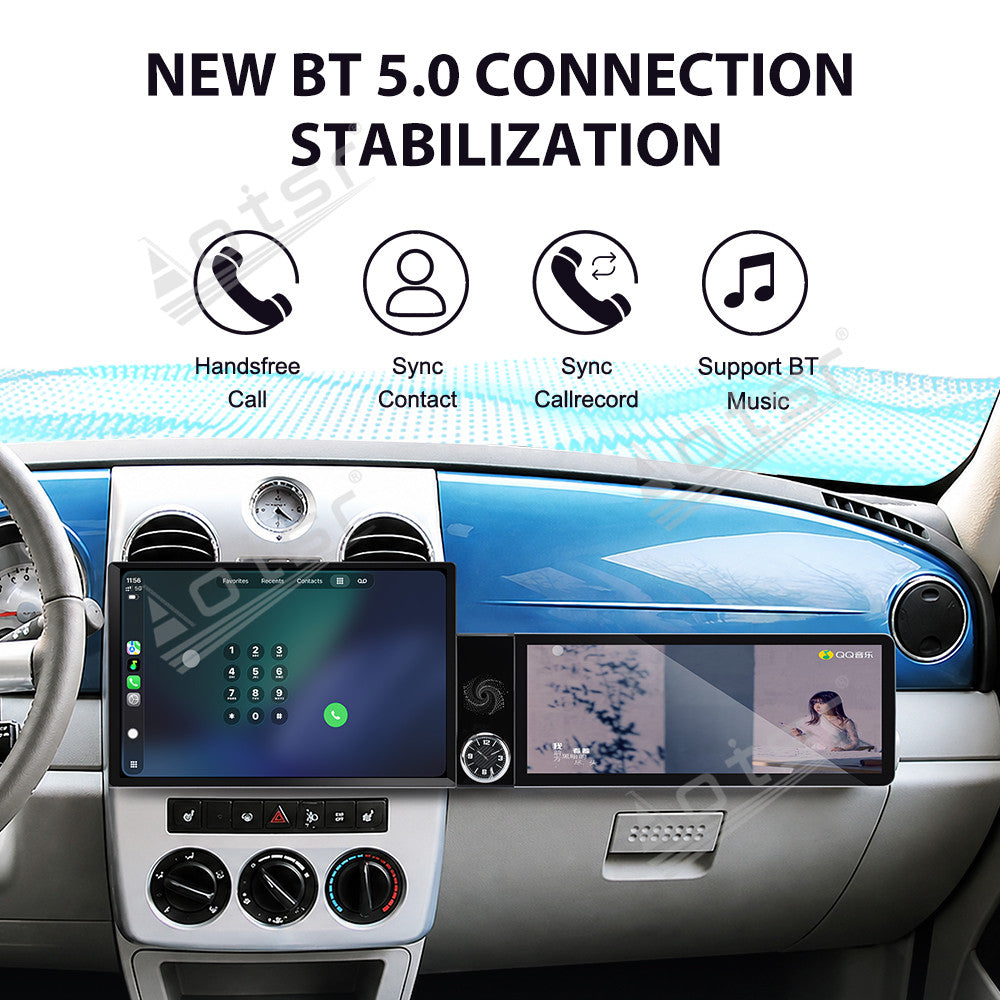 Aotsr Dual Screen 13.1 inch+12.3 inch Android 15 Carplay Car Radio for Chrysler PT Cruiser 2005-2010 Car GPS Navigation Multimedia