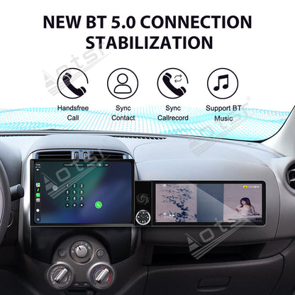 Aotsr Dual Screen 13.1 inch+12.3 inch Android 15 Carplay Car Radio for Nissan Sunny 2011-2013 Car GPS Navigation Multimedia