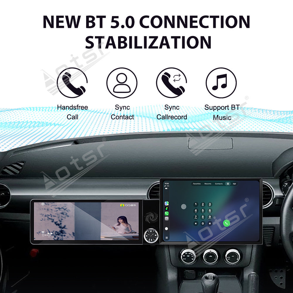 Aotsr Dual Screen 13.1 inch+12.3 inch Android 15 Carplay Car Radio for Mazda MX5 2005-2015 Car GPS Navigation Multimedia