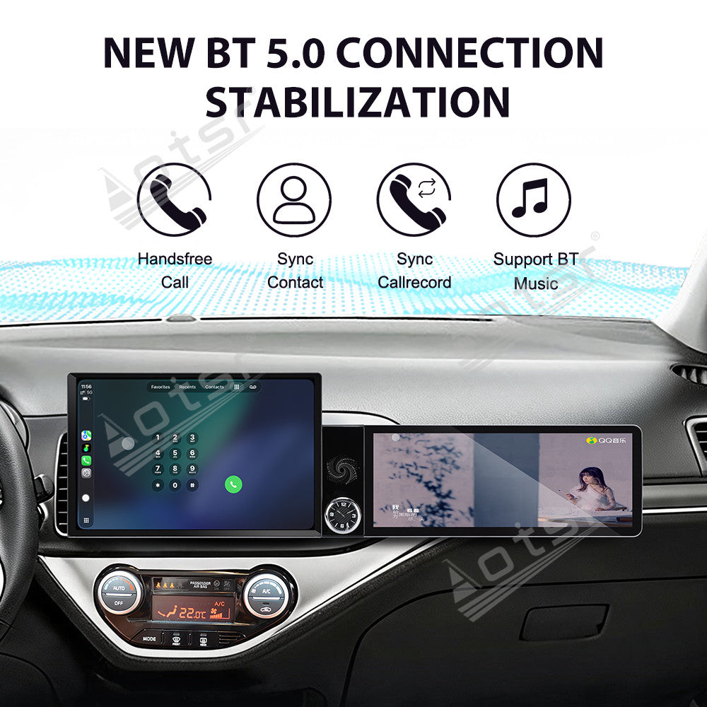 Aotsr Dual Screen 13.1 inch+12.3 inch Android 15 Carplay Car Radio for KIA Picanto 2011-2017 Car GPS Navigation Multimedia